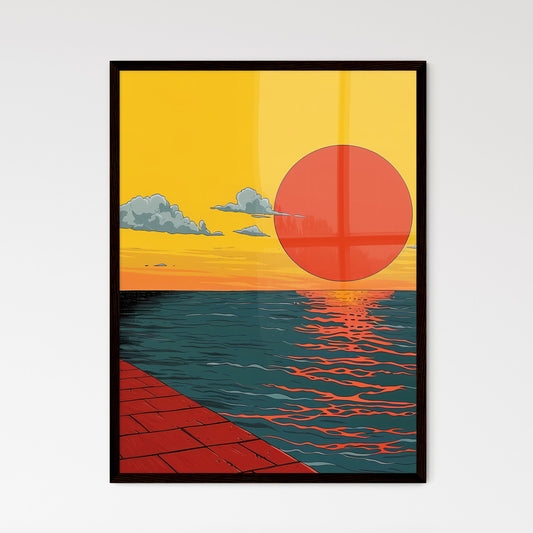 Striking Sunset Painting - Framed Art Print