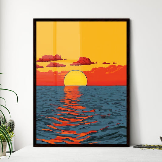 Golden Sunset Seascape - Framed Art Print