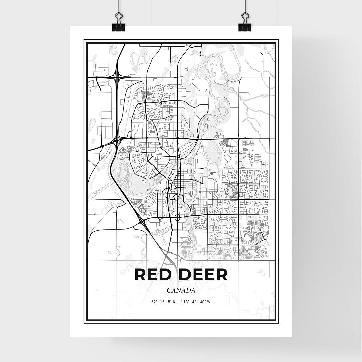 Red Deer Canada - Premium City Map Poster