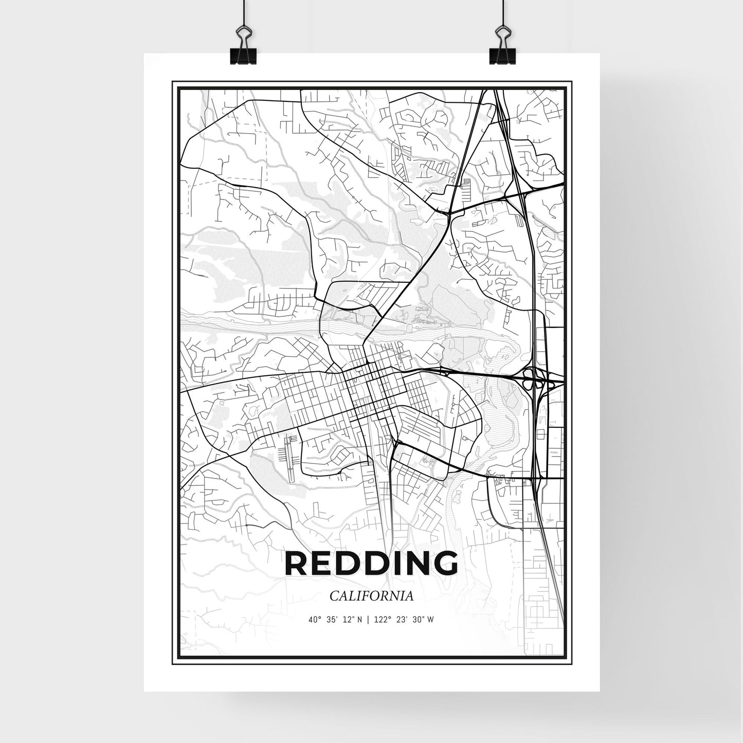 Redding California - Premium City Map Poster