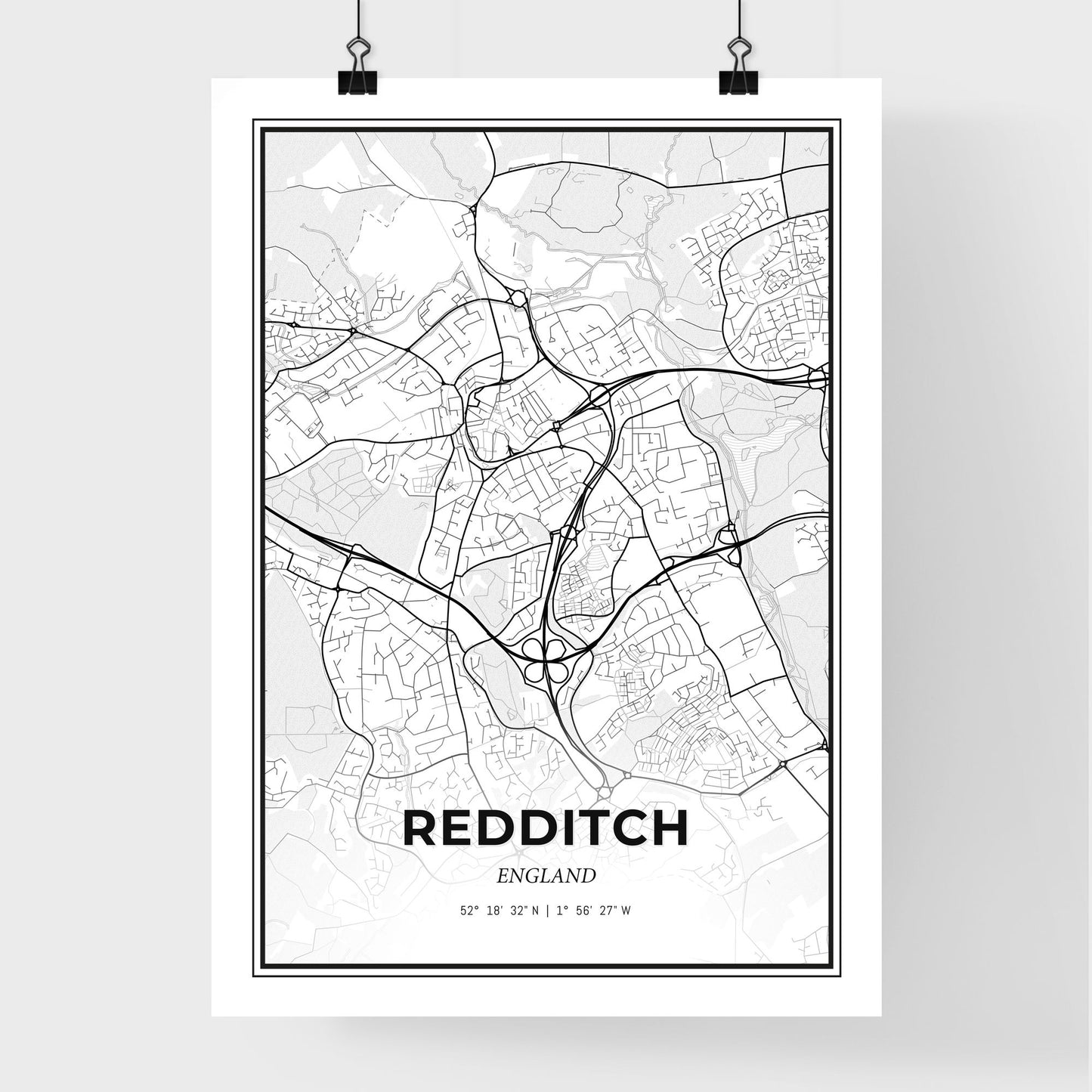 Redditch England - Premium City Map Poster