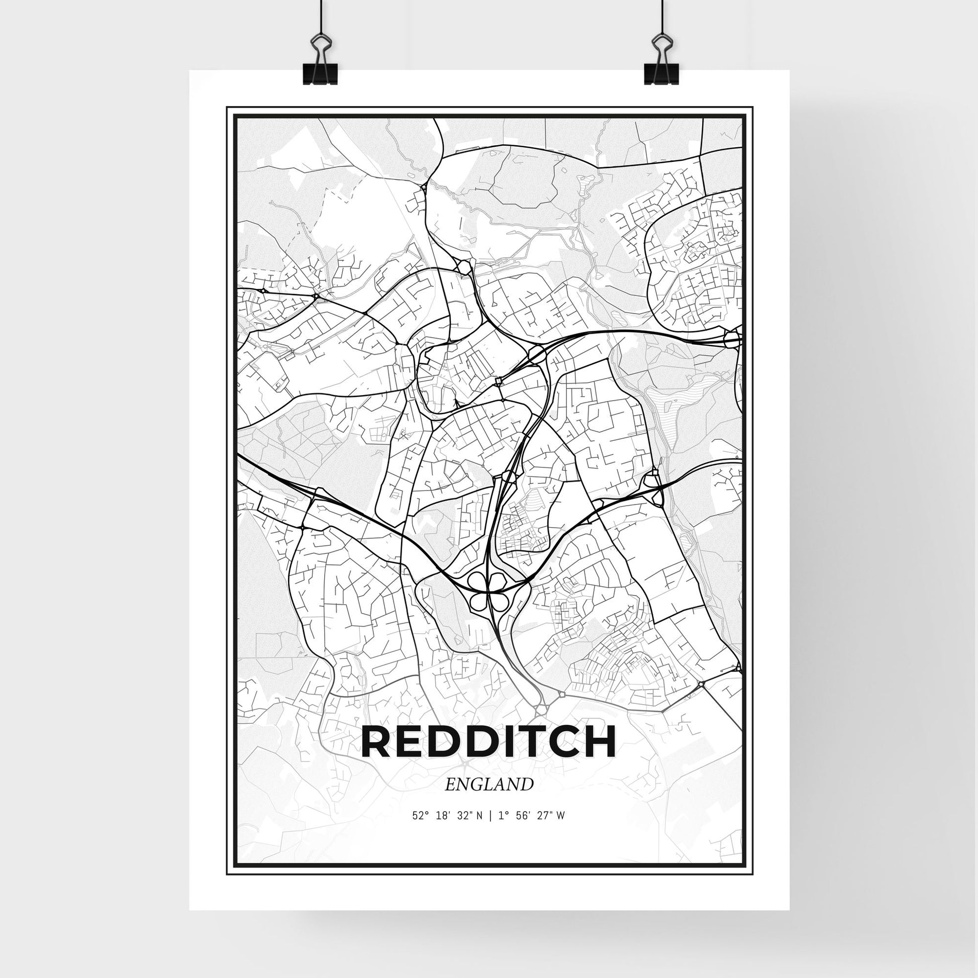 Redditch England - Premium City Map Poster