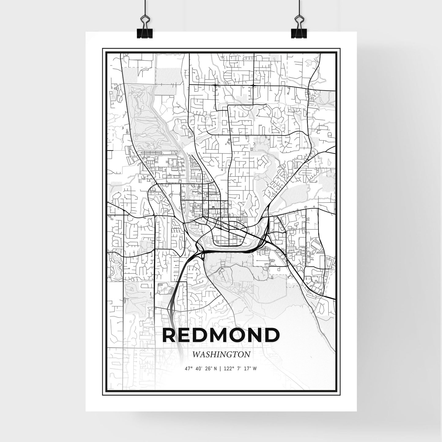 Redmond Washington - Premium City Map Poster