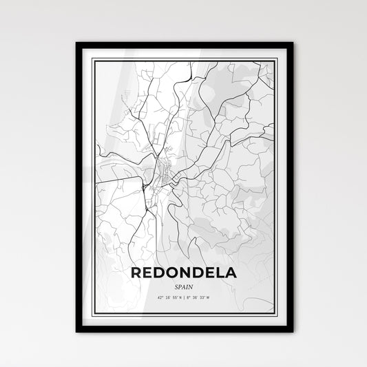 Redondela Spain - Scandinavian Style City Map for Modern Home Decor