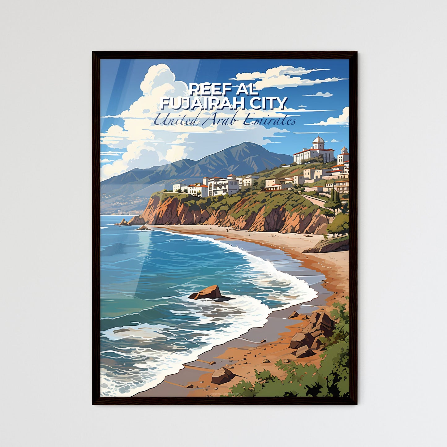 United Arab Emirates Skyline City Beach Painting Art Digital Skyline Default Title