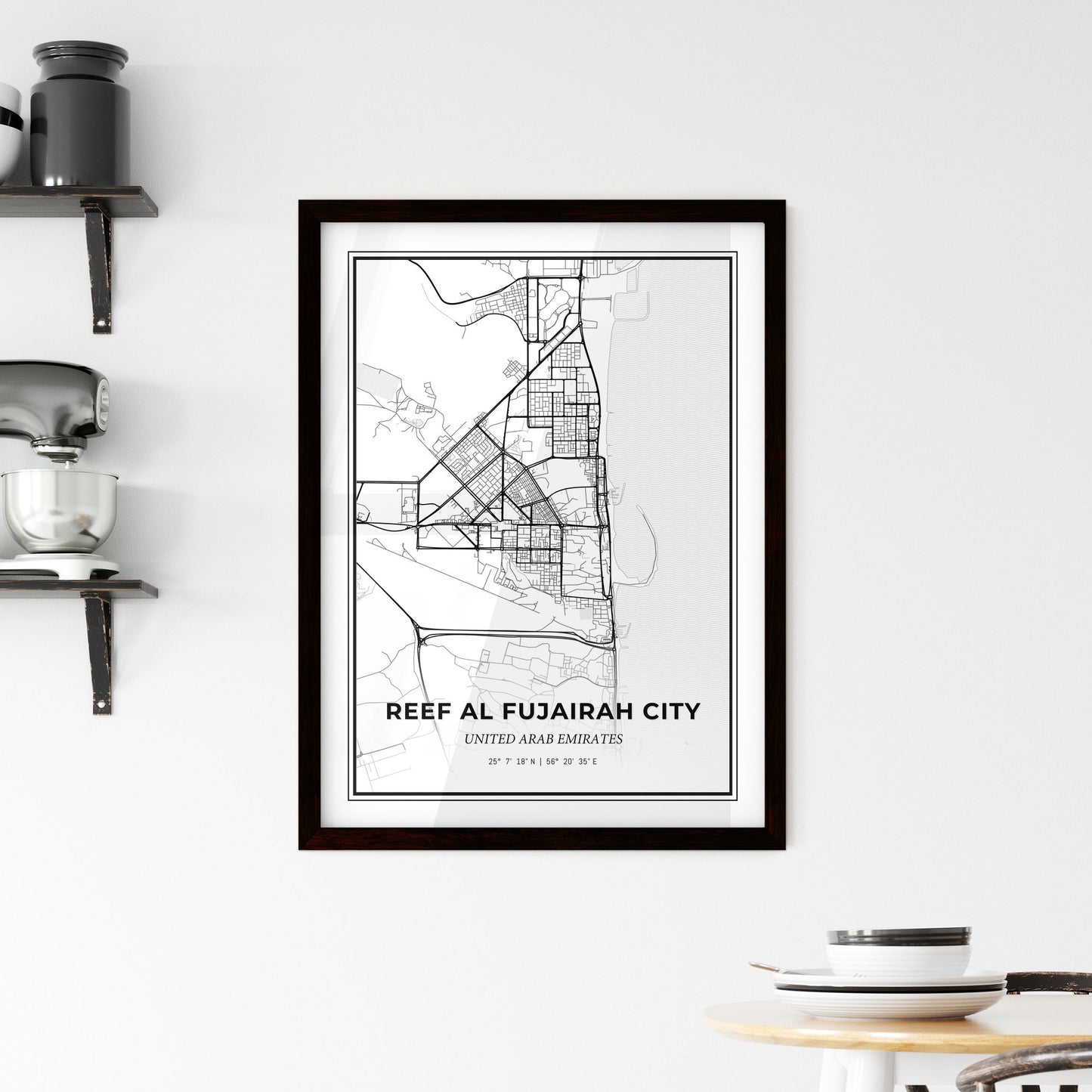 Reef Al Fujairah City United Arab Emirates - Minimal City Map