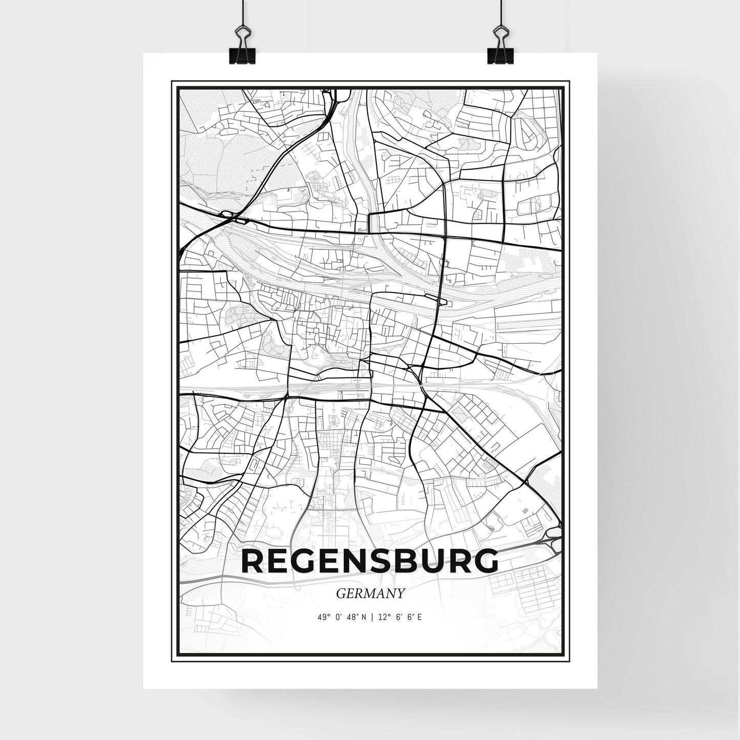 Regensburg Germany - Premium City Map Poster