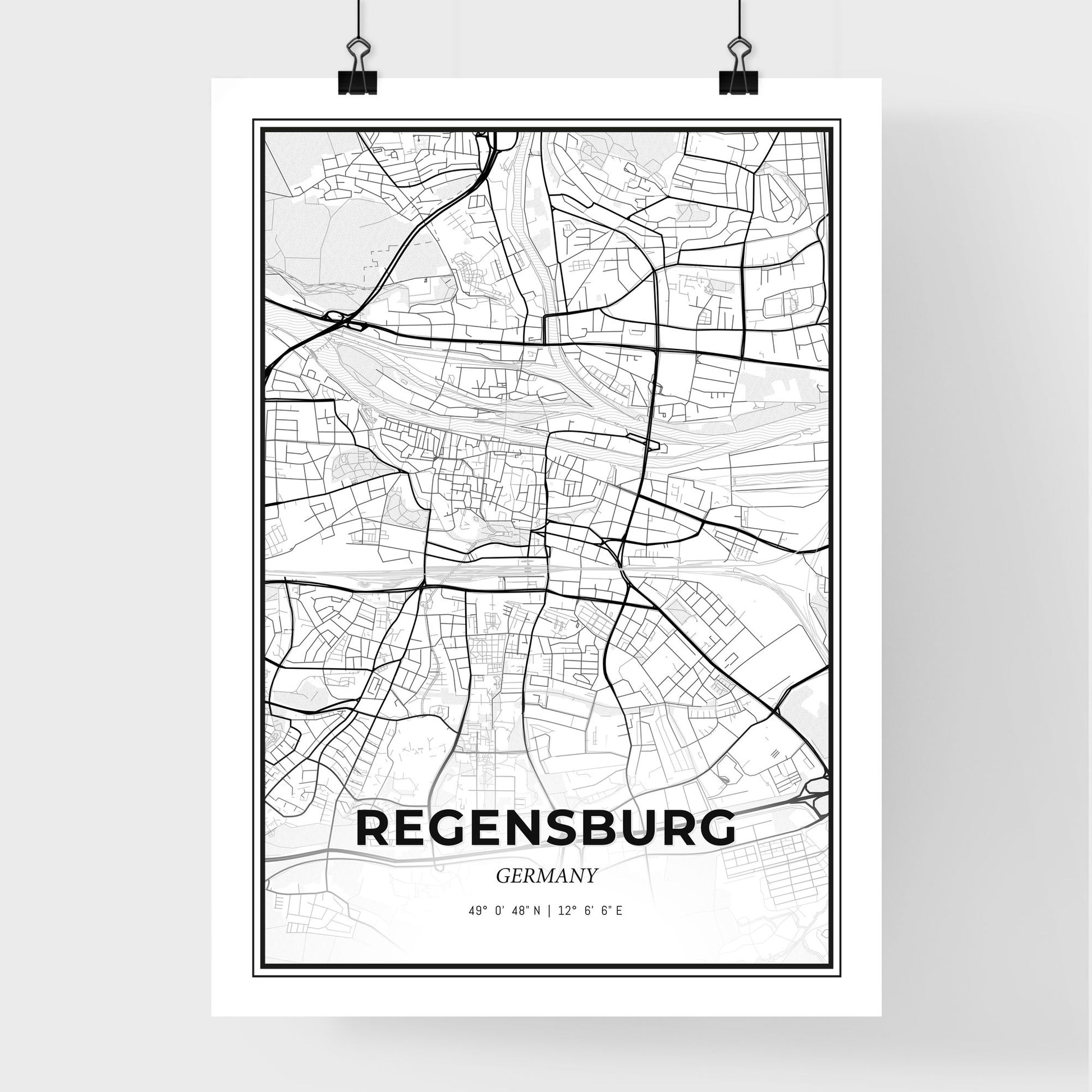 Regensburg Germany - Premium City Map Poster