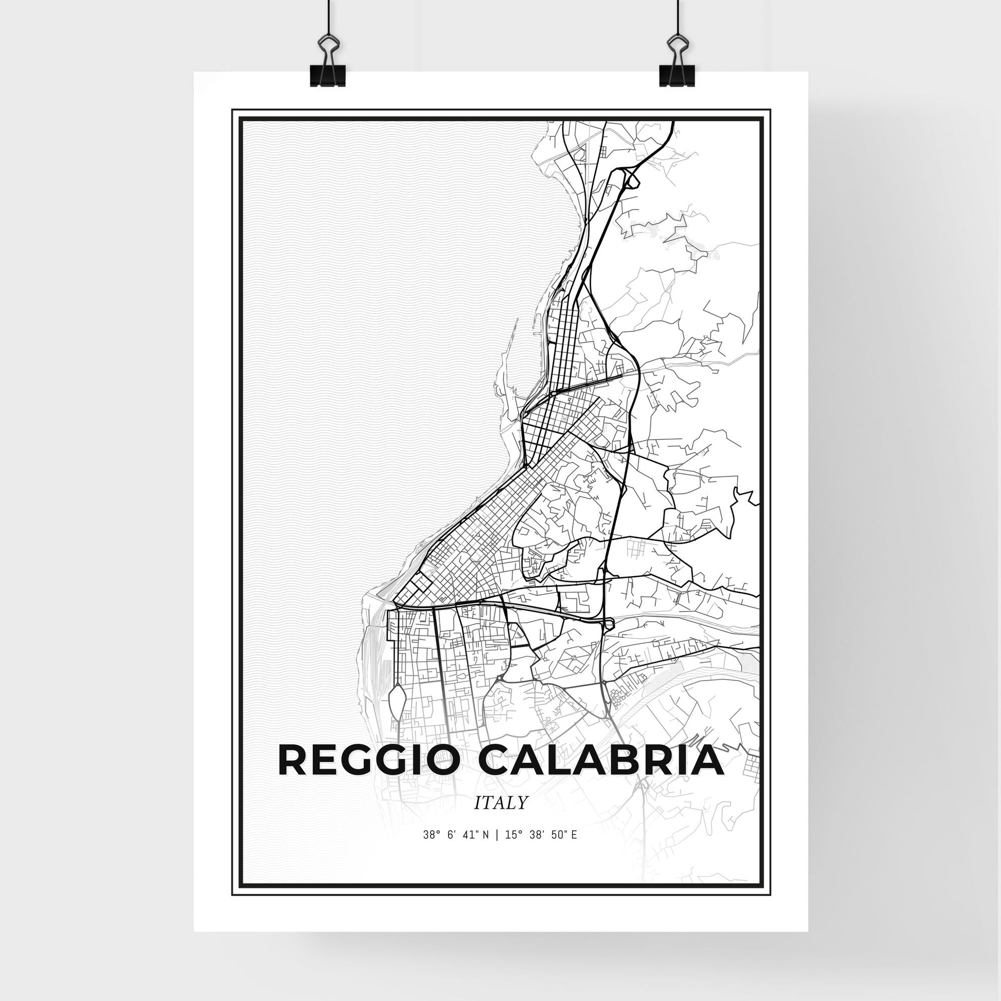 Reggio Calabria Italy - Premium City Map Poster