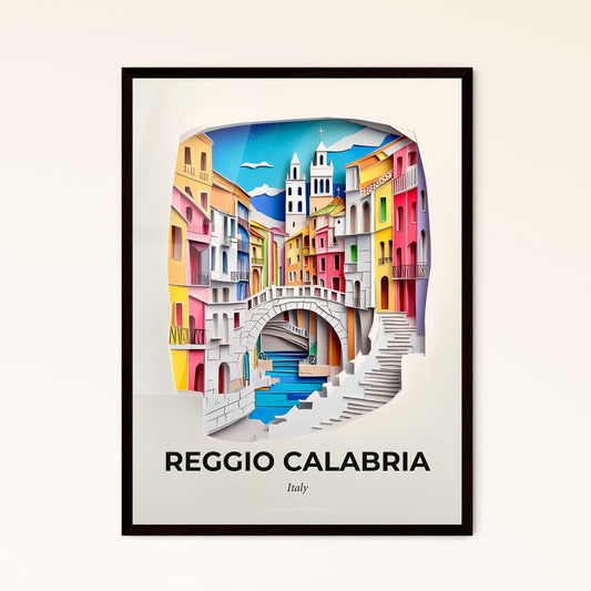 Vivid Reggio Calabria, Italy - a paper cut of a city with a bridge