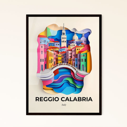 Vivid Reggio Calabria, Italy - a paper cut of a city with a bridge