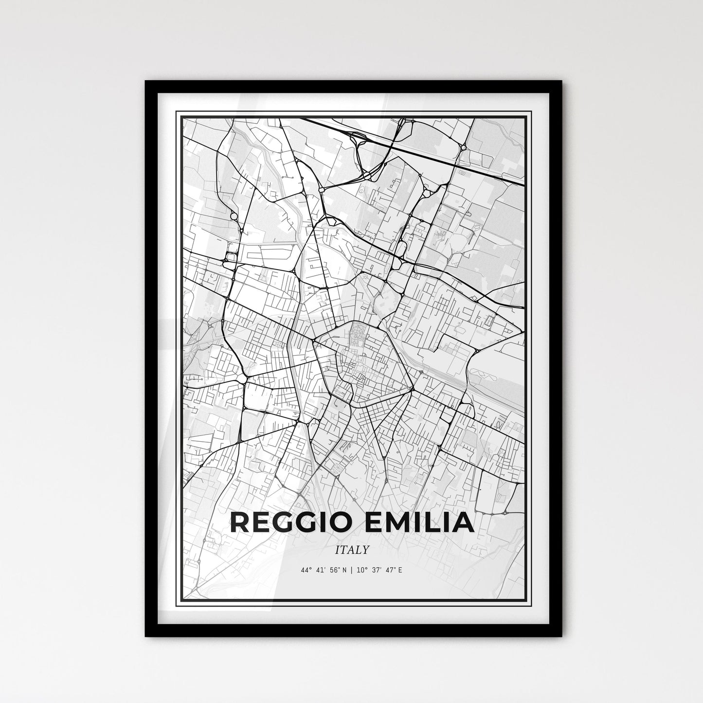 Reggio Emilia Italy - Scandinavian Style City Map for Modern Home Decor