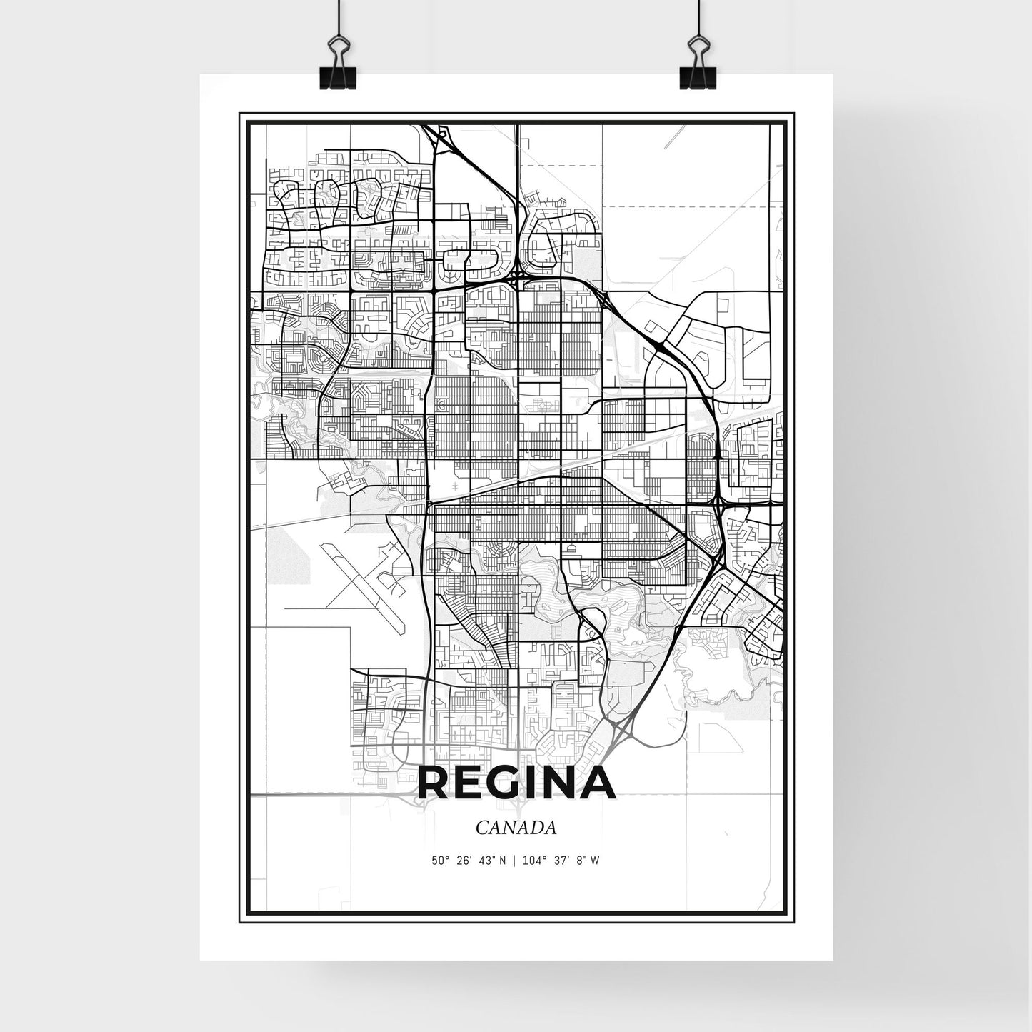 Regina Canada - Premium City Map Poster