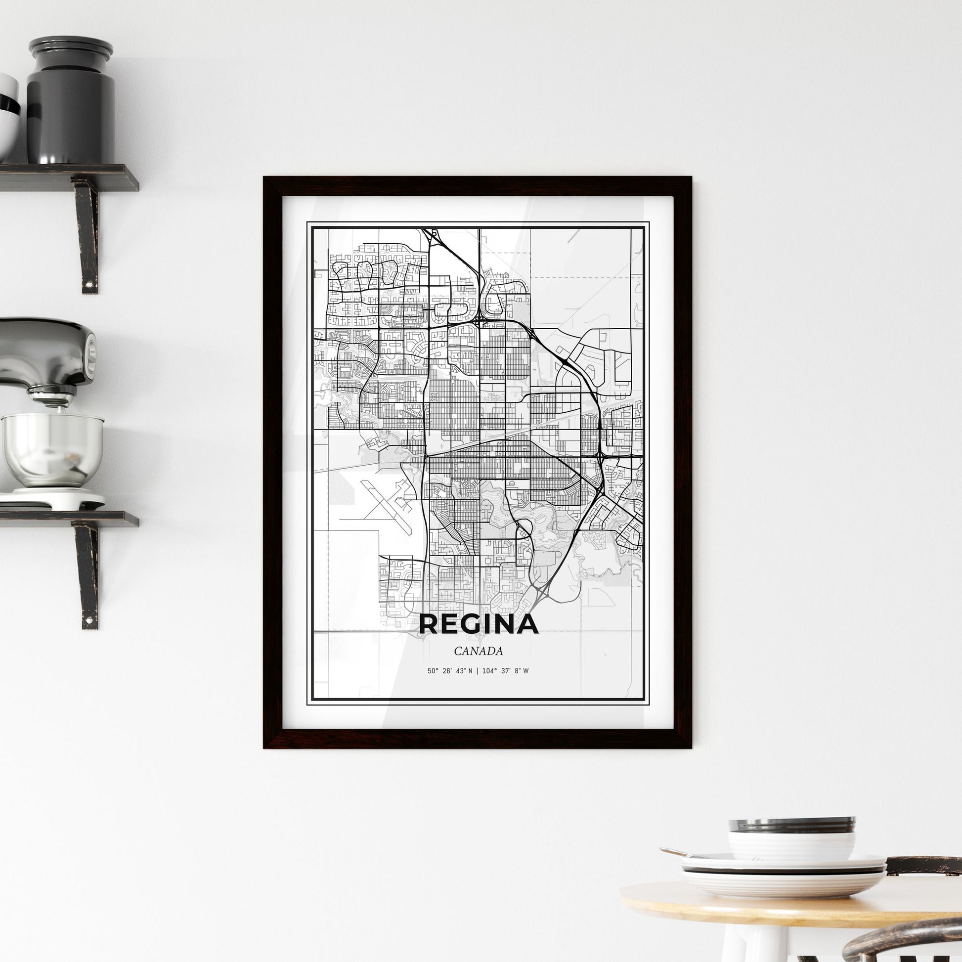 Regina Canada - Minimal City Map