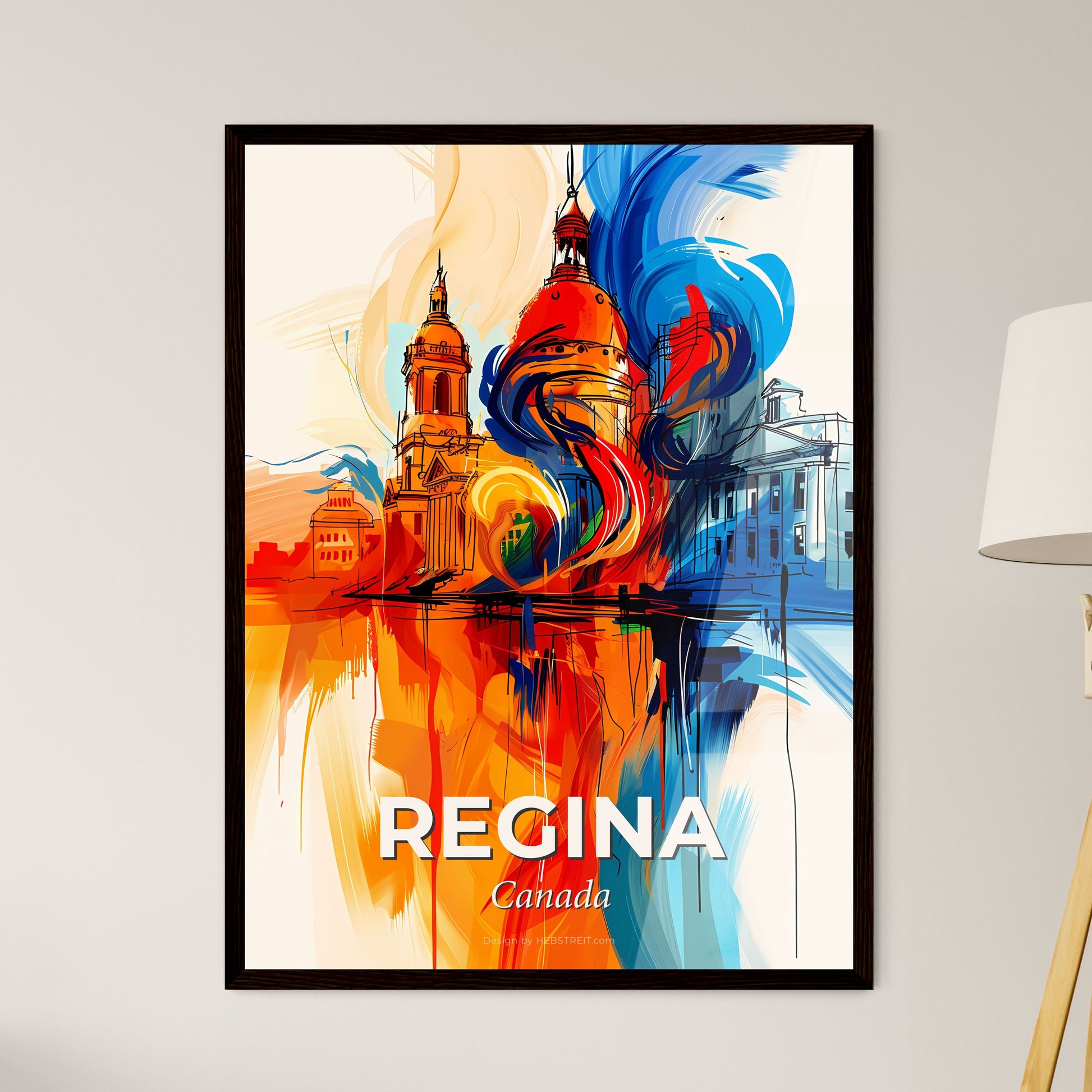 Vibrant Regina, Canada - A Colorful Painting Of A City