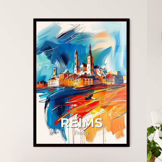 Vibrant Reims, France - A Painting Of A City