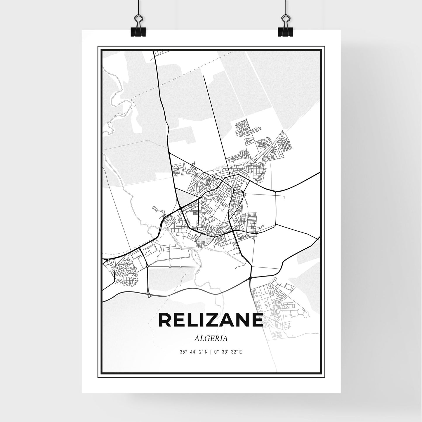 Relizane Algeria - Premium City Map Poster