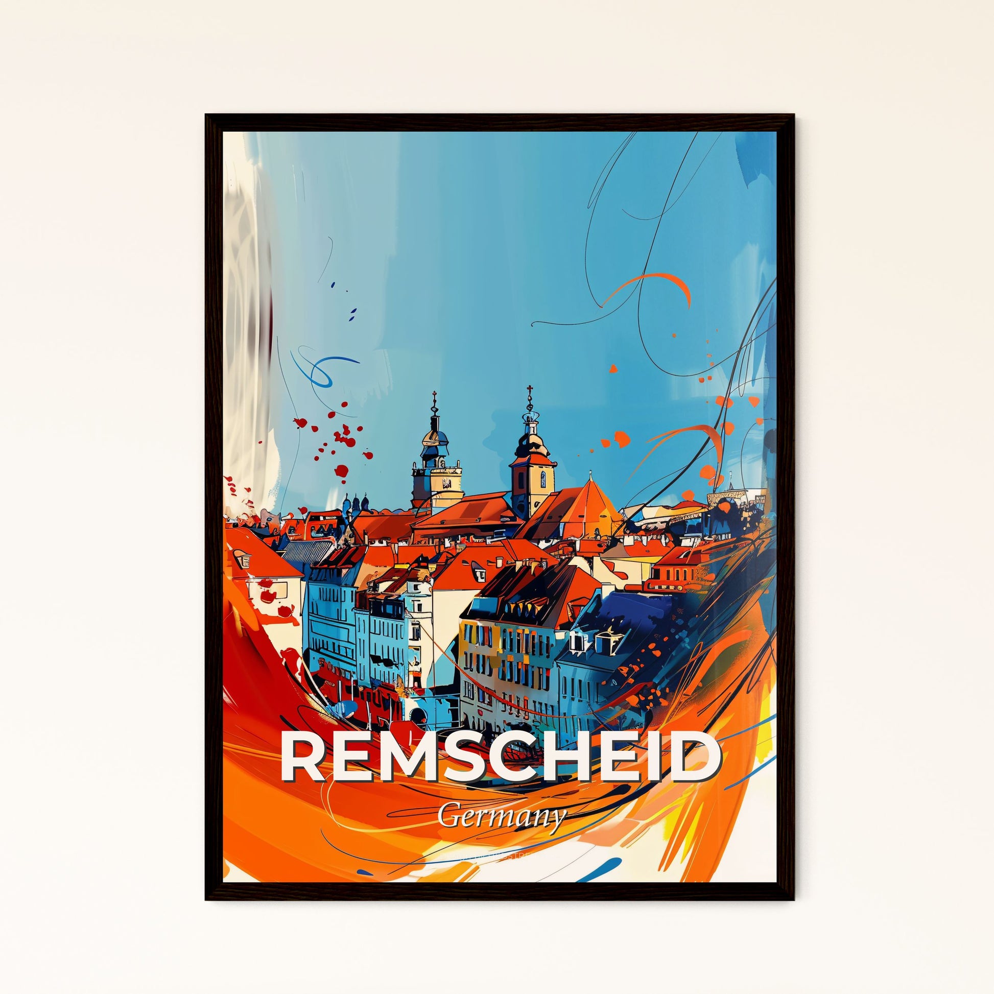 Vibrant Remscheid, Germany - A Colorful Painting Of A City