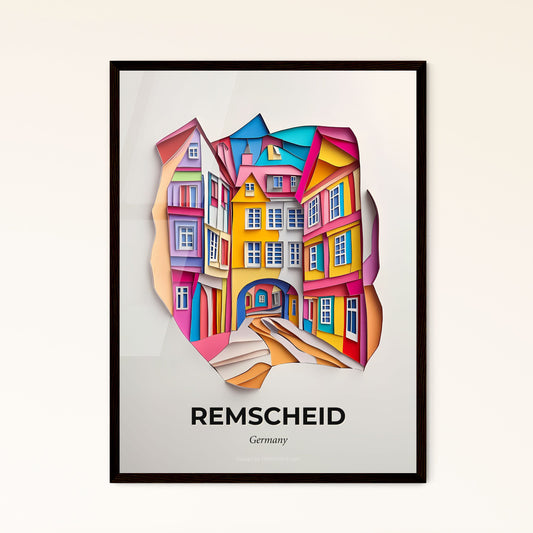 Vivid Remscheid, Germany - a paper cut of a city with a street