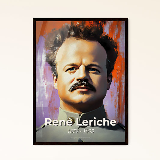 Portrait of René Leriche, 1879 - 1955. Impressionistic painting of a man with a mustache.