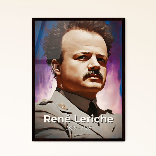 Portrait of René Leriche, 1879 - 1955. Impressionistic painting of a man with a mustache and a mustache wearing a military uniform.