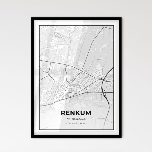  Renkum Netherlands - Scandinavian Style City Map for Modern Home Decor