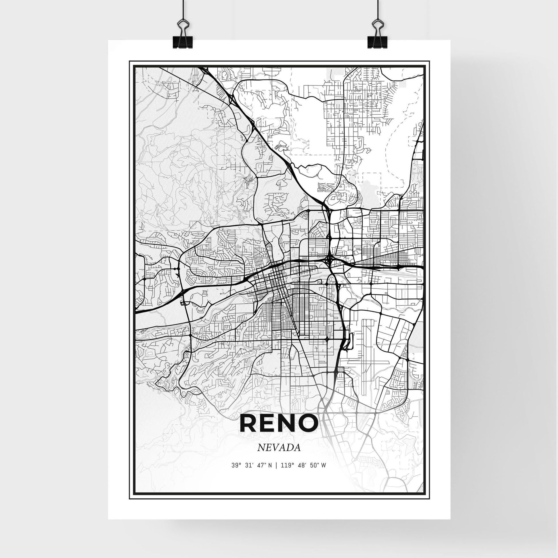 Reno Nevada - Premium City Map Poster