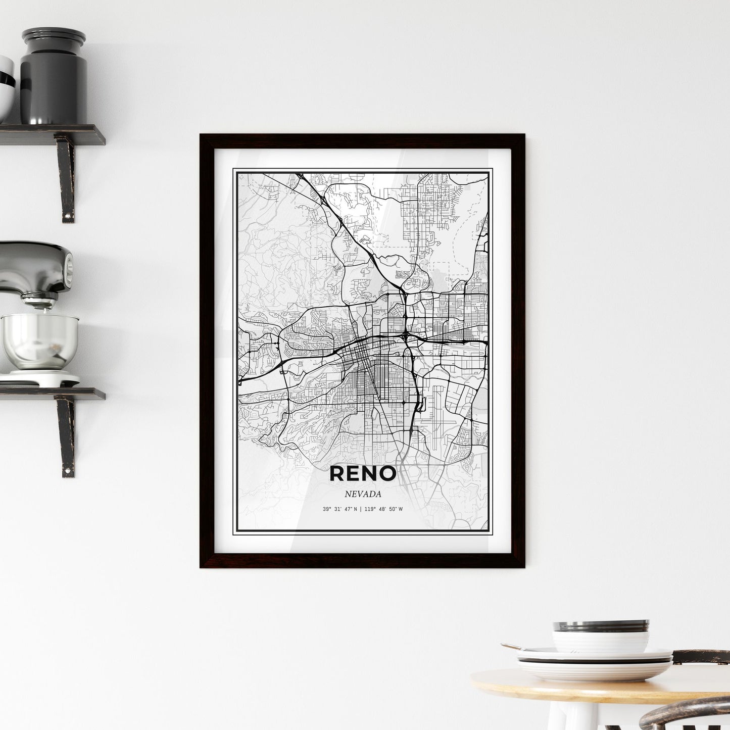 Reno Nevada - Minimal City Map