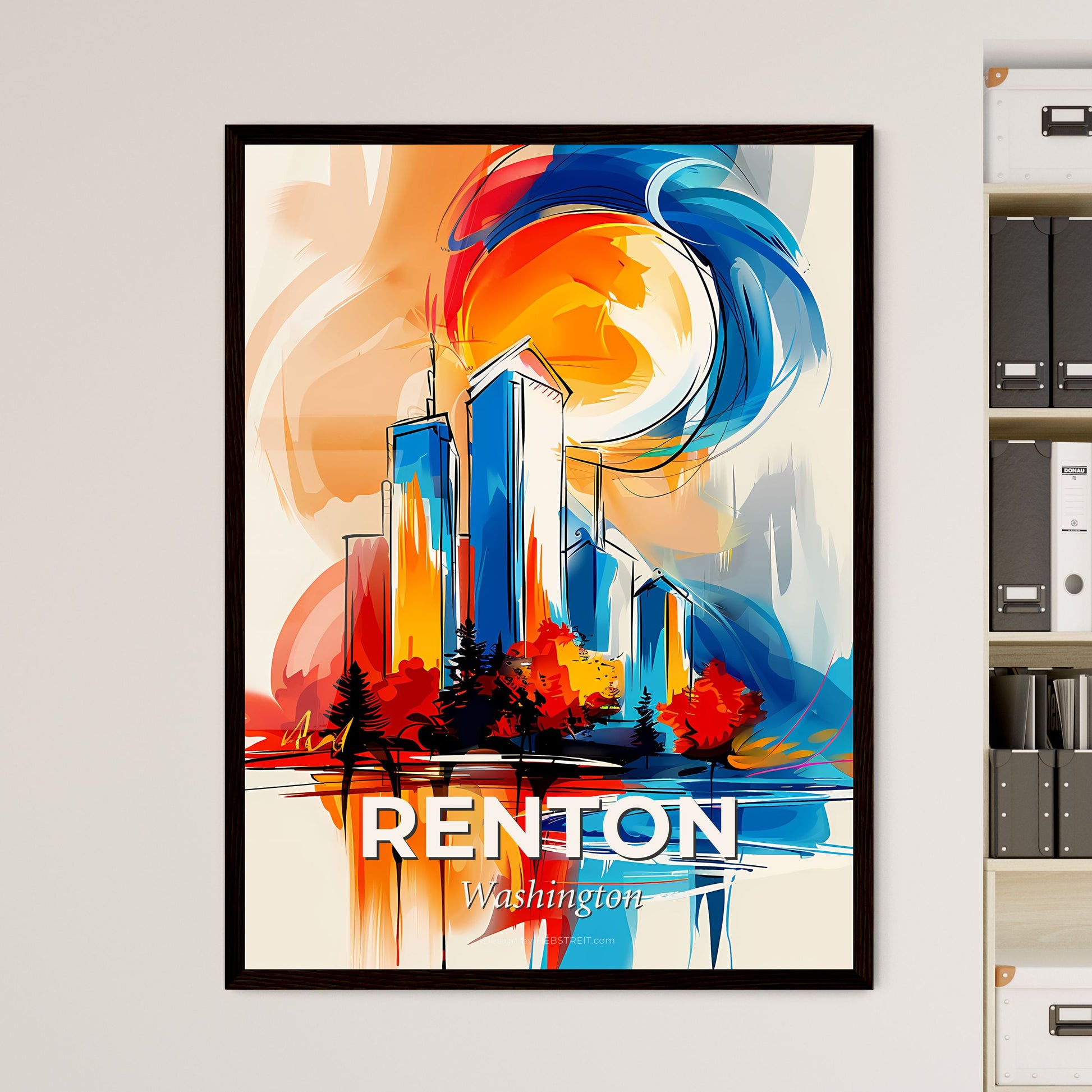 Vibrant Renton, Washington - A Painting Of A City