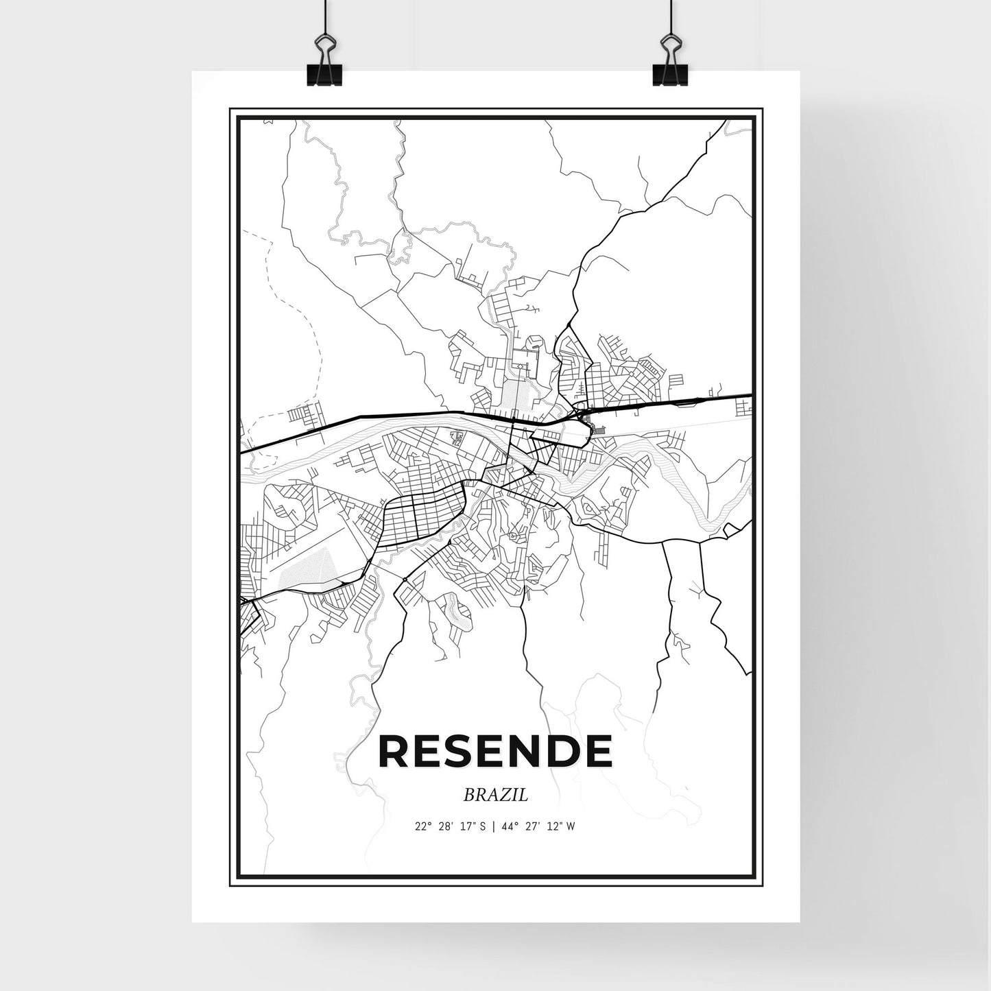 Resende Brazil - Premium City Map Poster