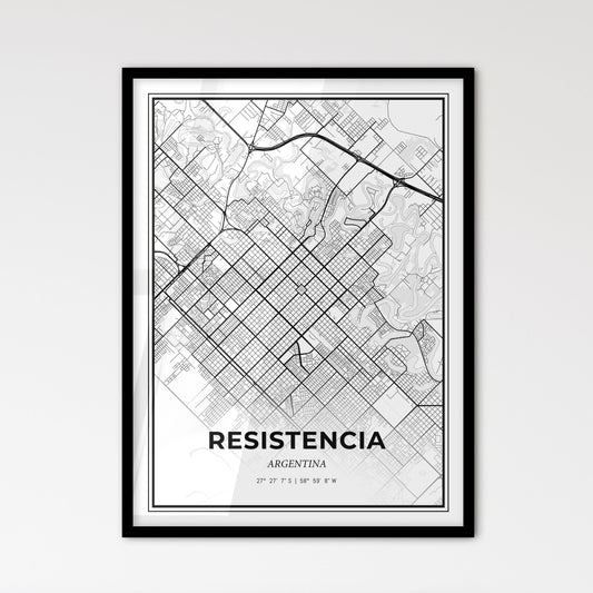 Resistencia Argentina - Scandinavian Style City Map for Modern Home Decor