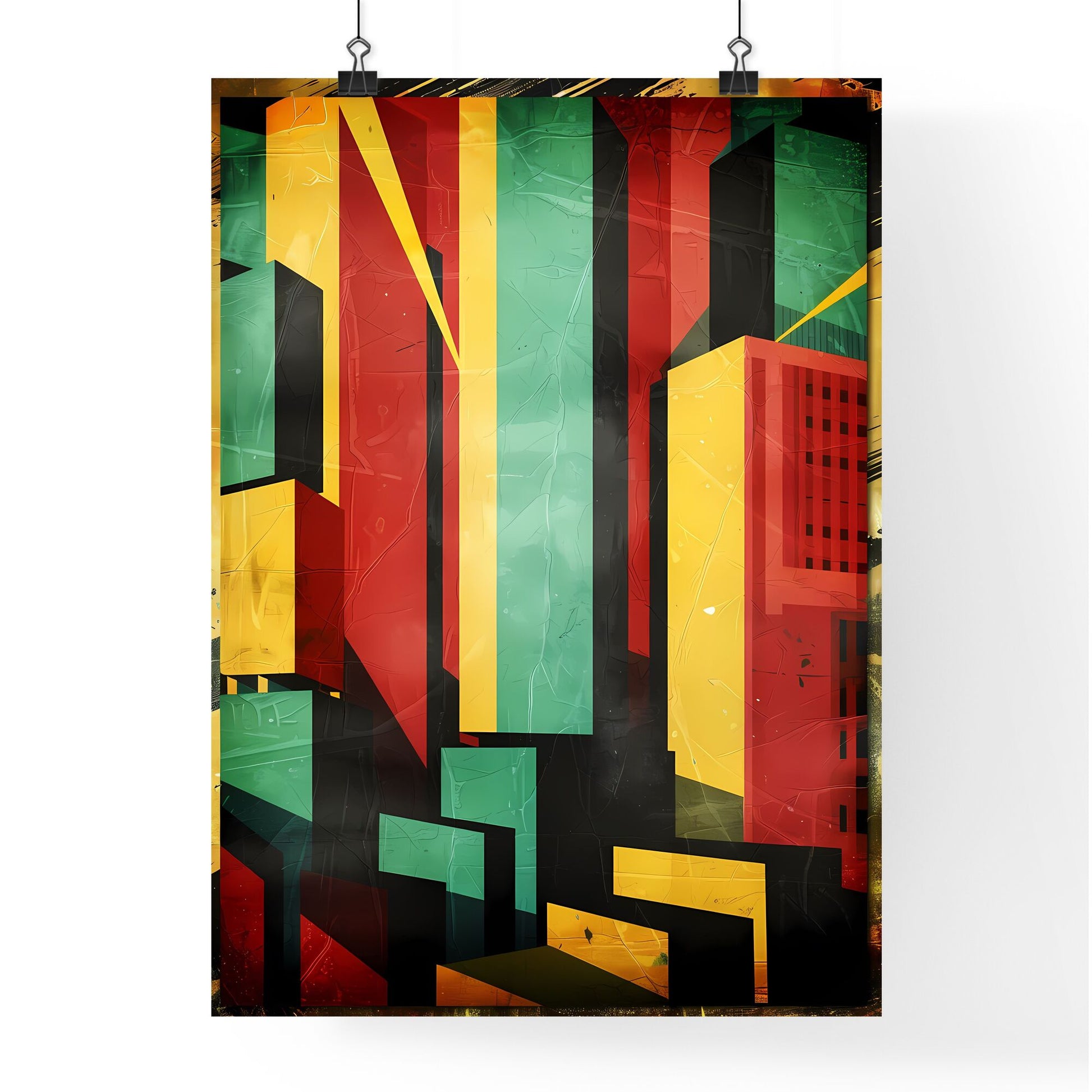 Bauhaus Style Abstract Art Poster Modern Dubai Wall Decor Colorful Painting Default Title