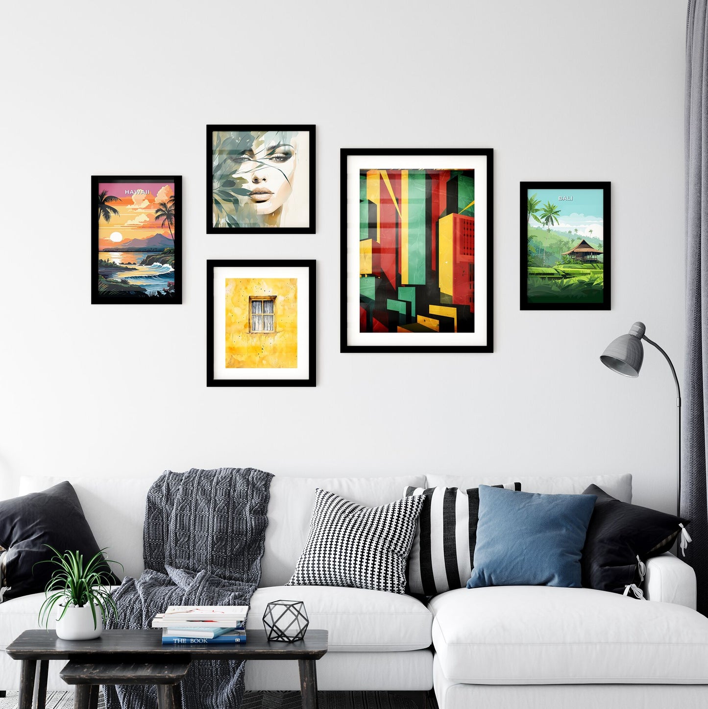 Bauhaus Style Abstract Art Poster Modern Dubai Wall Decor Colorful Painting Default Title