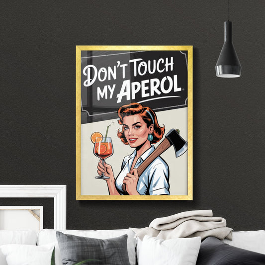 Retro Pop Art: Defend Your Aperol with Style and Attitude in a Playful Vintage Illustration.