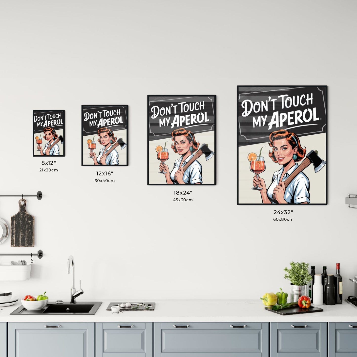 Retro Pop Art: Defend Your Aperol with Style and Attitude in a Playful Vintage Illustration. Chart