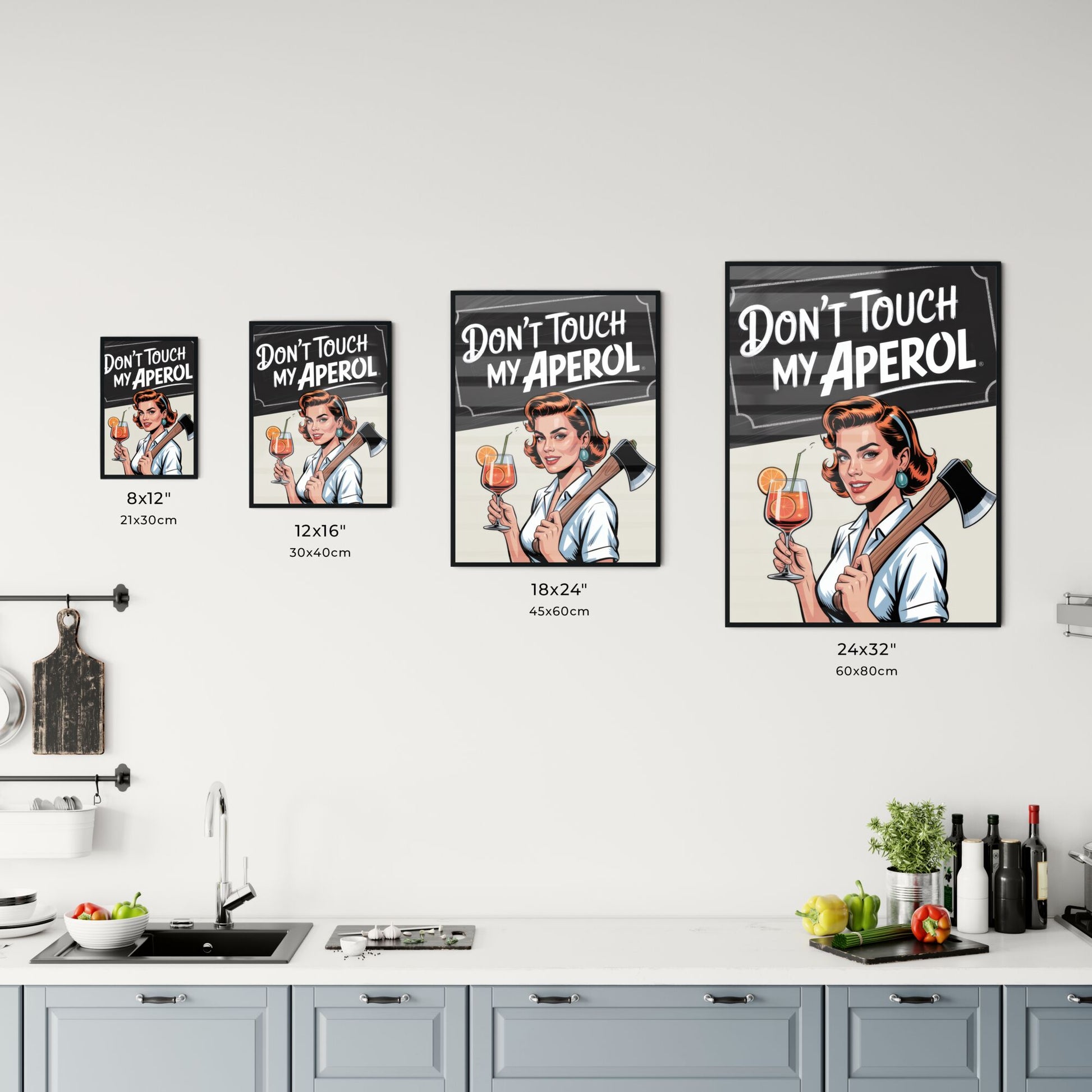 Retro Pop Art: Defend Your Aperol with Style and Attitude in a Playful Vintage Illustration. Chart