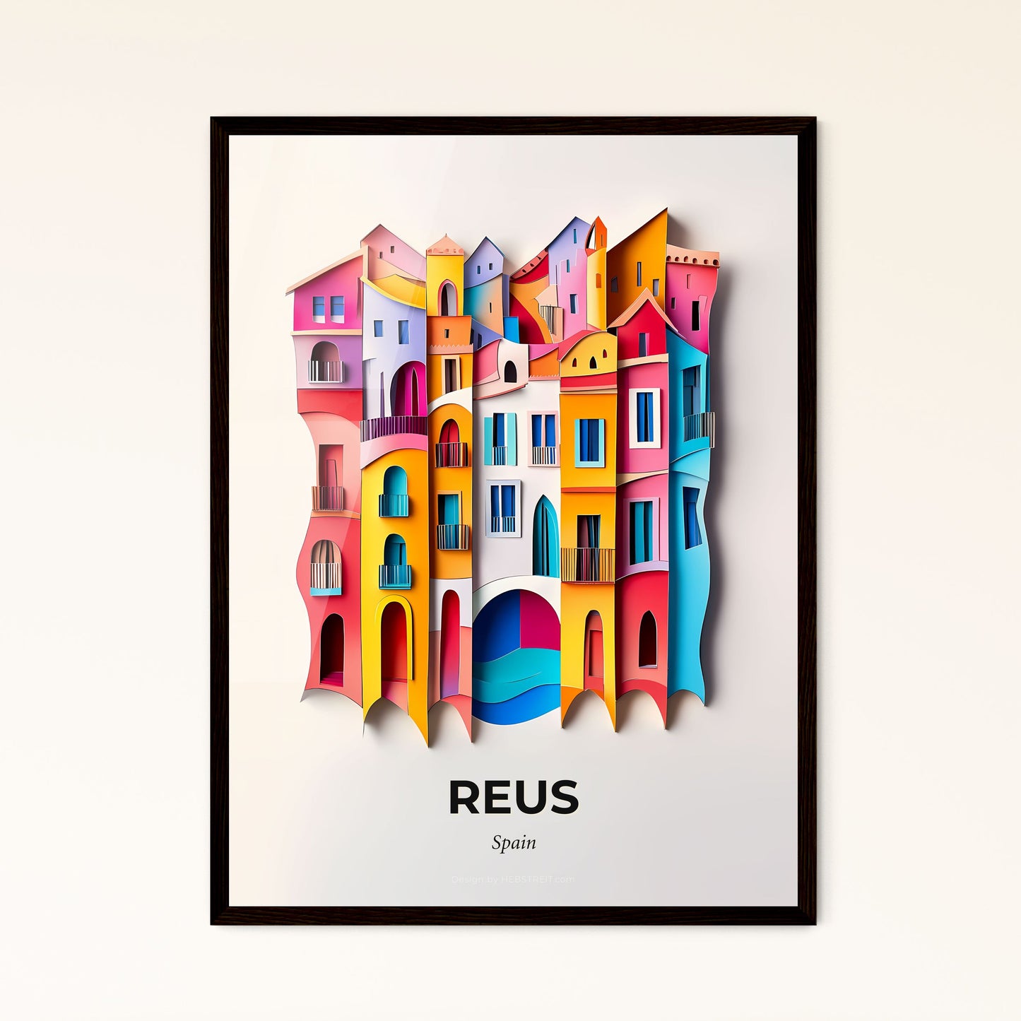 Vivid Reus, Spain - a colorful city with a bridge and a river