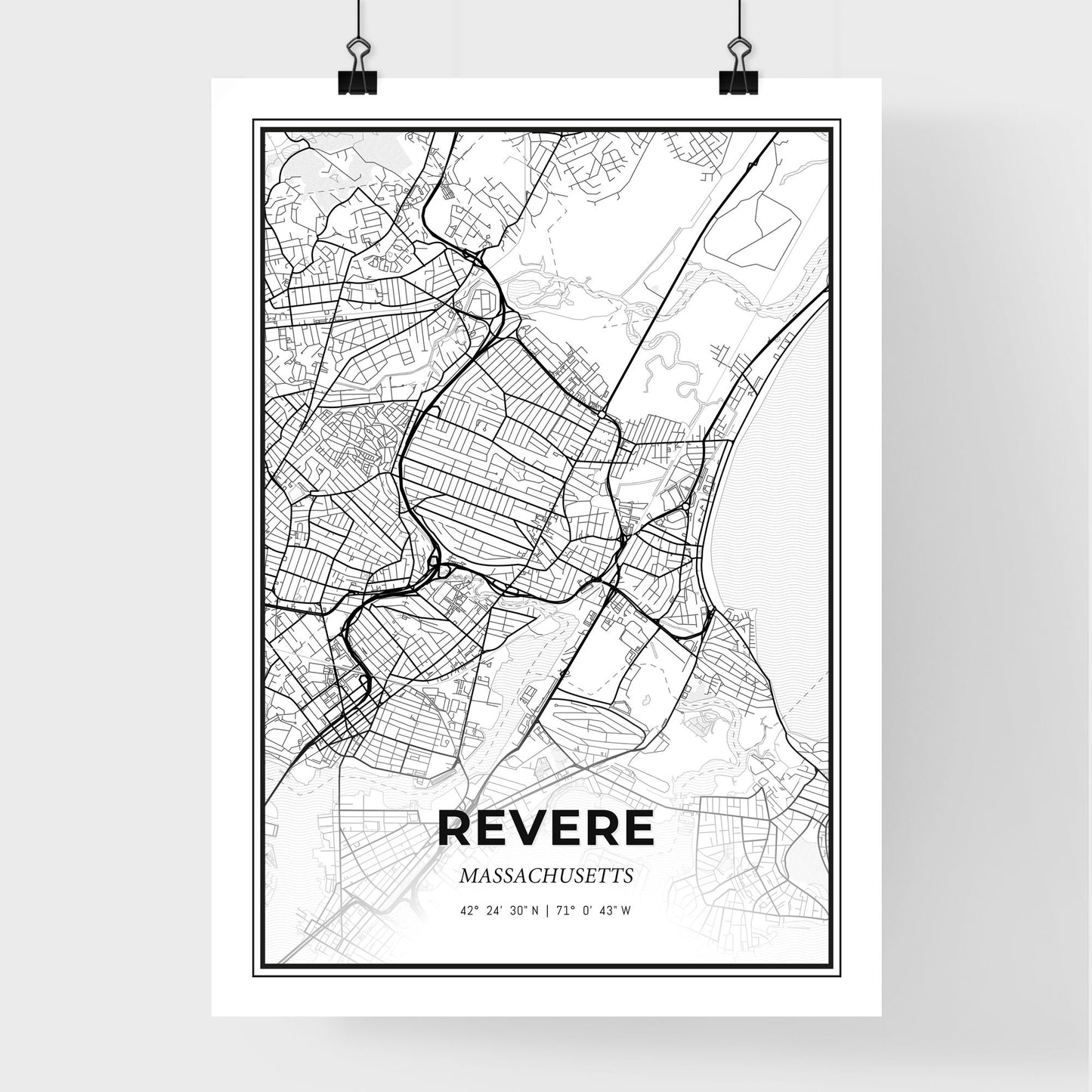 Revere Massachusetts - Premium City Map Poster