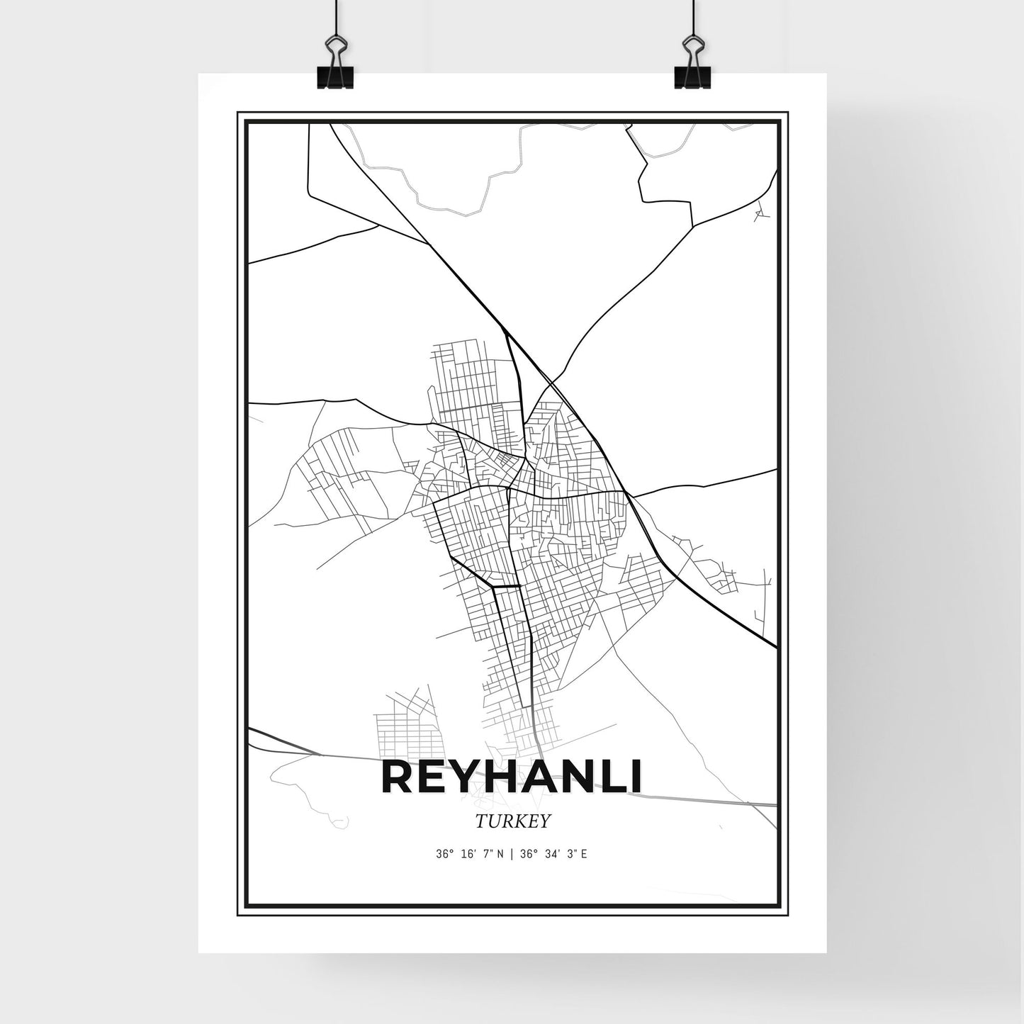 Reyhanlı Turkey - Premium City Map Poster