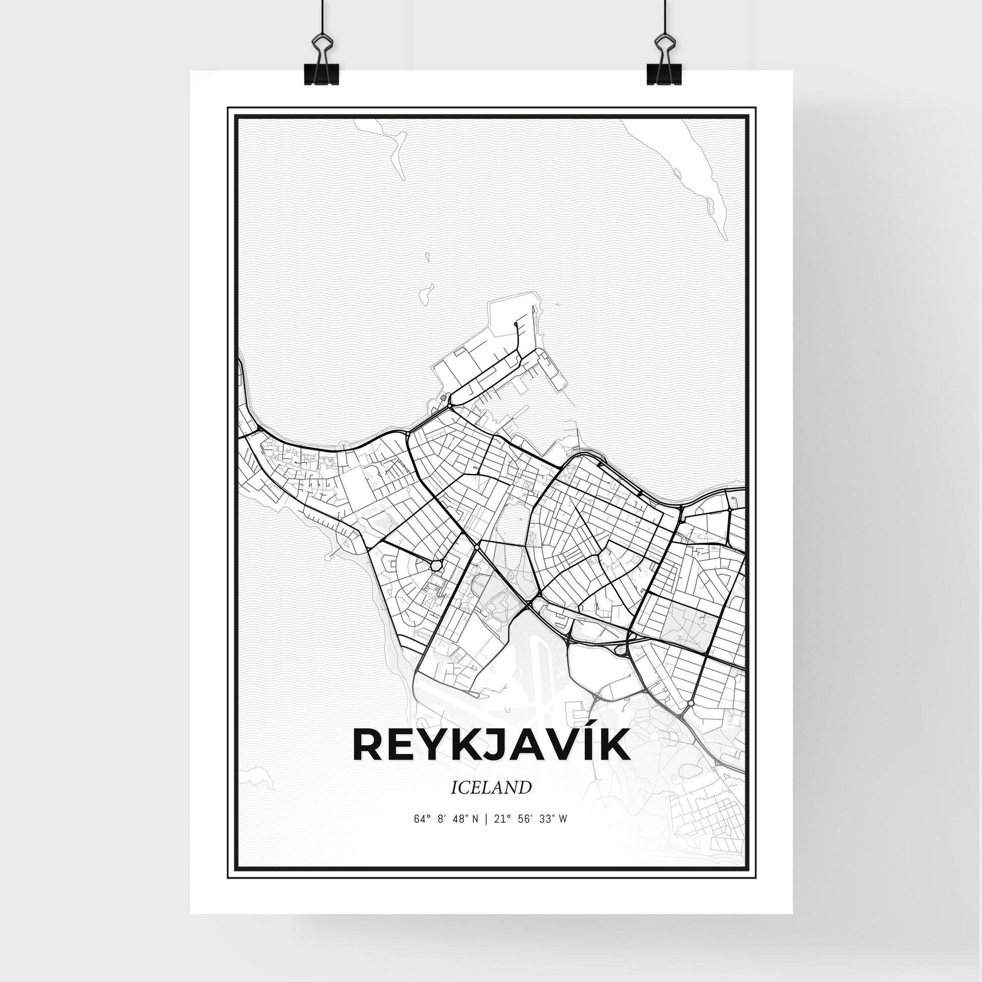 Reykjavík Iceland - Premium City Map Poster