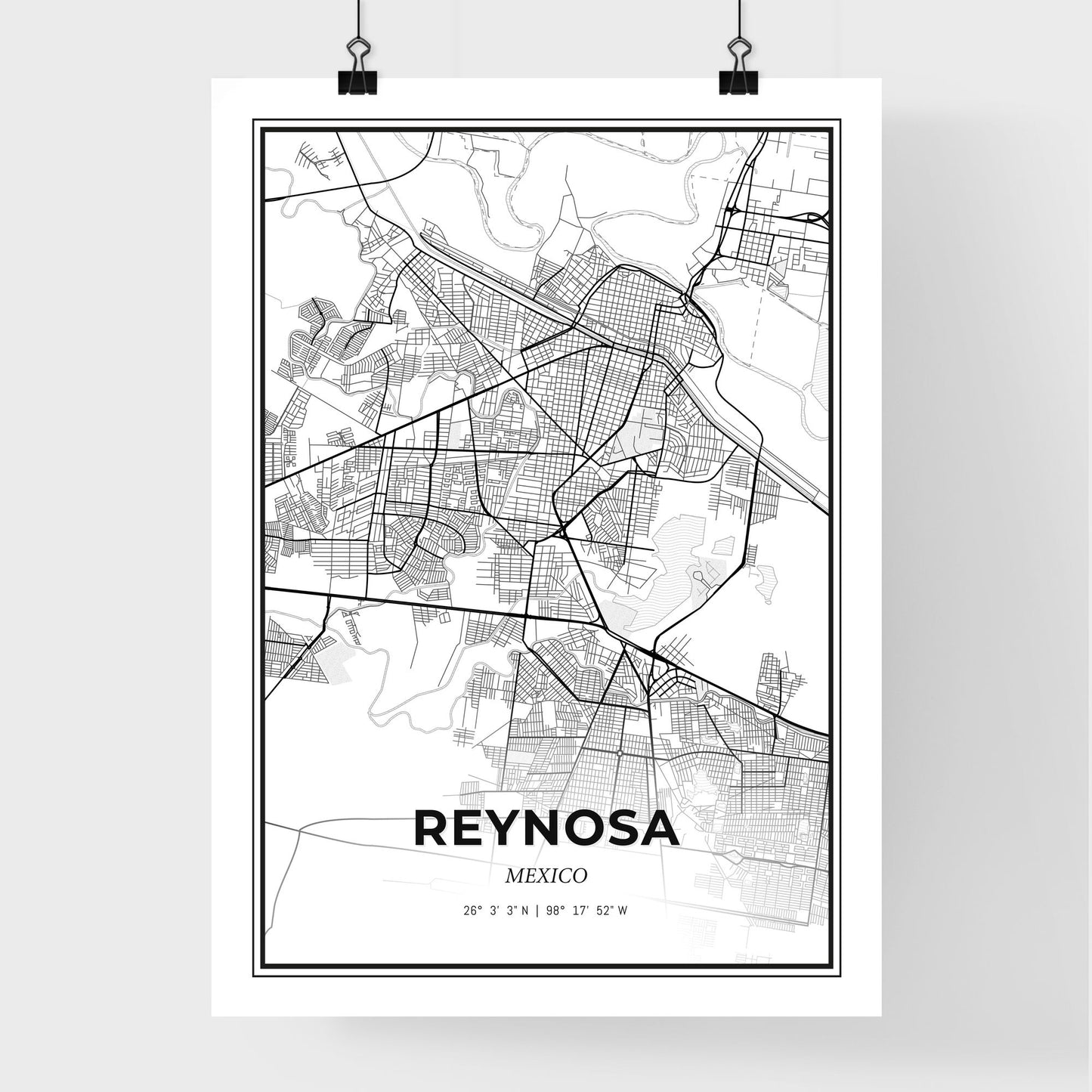 Reynosa Mexico - Premium City Map Poster