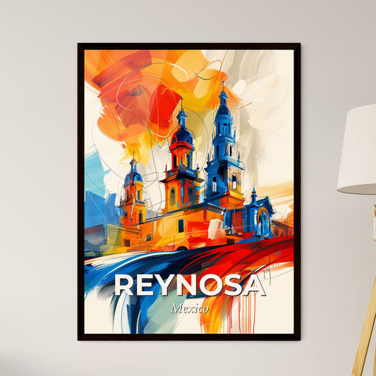 Vibrant Reynosa, Mexico - A Painting Of A Building With Towers And A Colorful Background