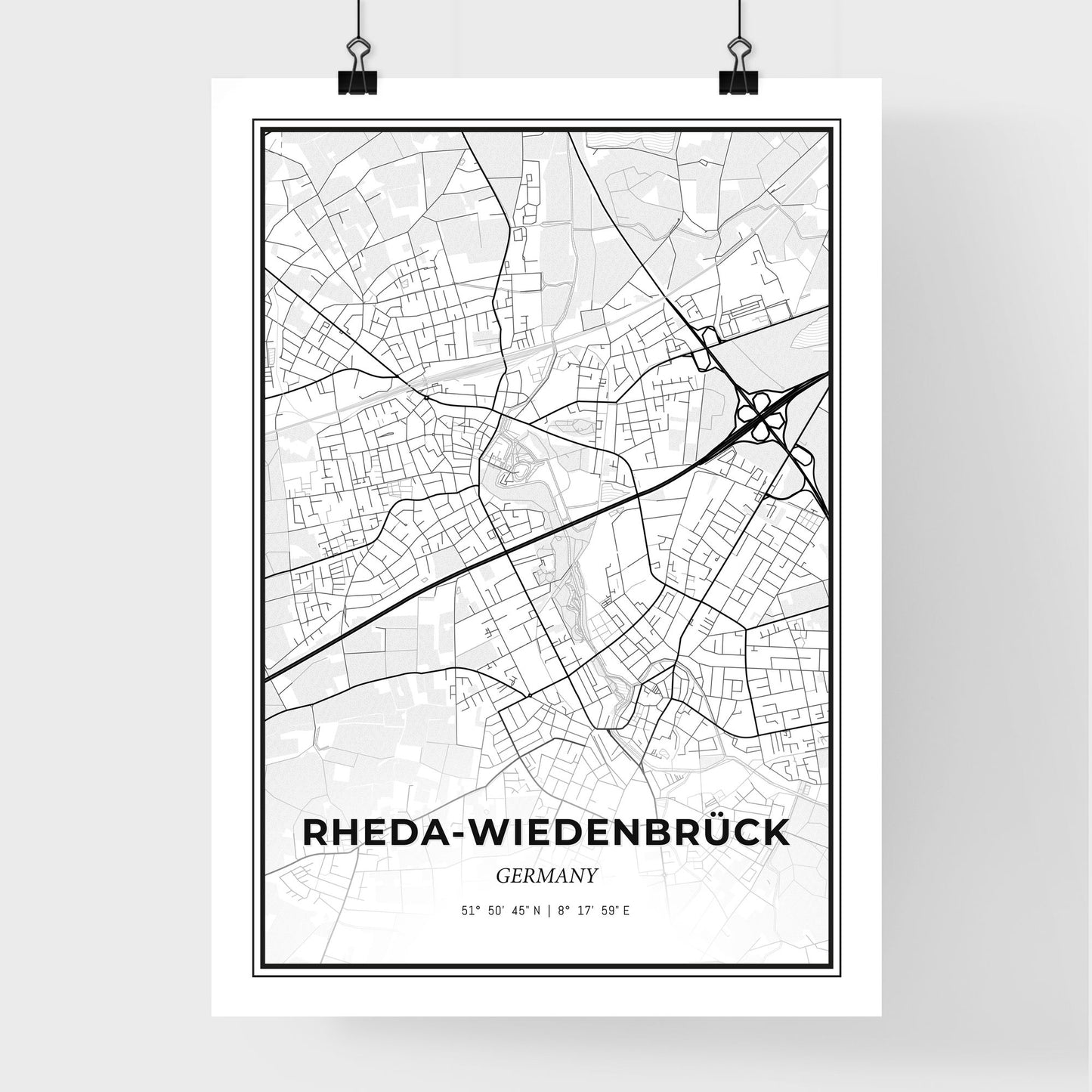 Rheda-Wiedenbruck Germany - Premium City Map Poster