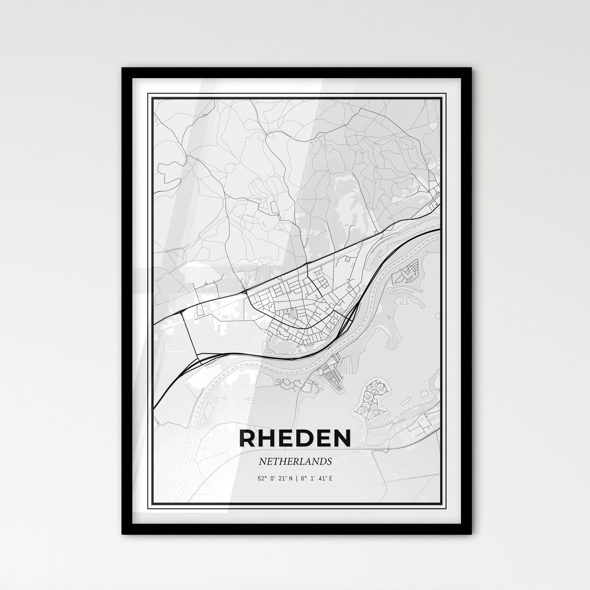  Rheden Netherlands - Scandinavian Style City Map for Modern Home Decor