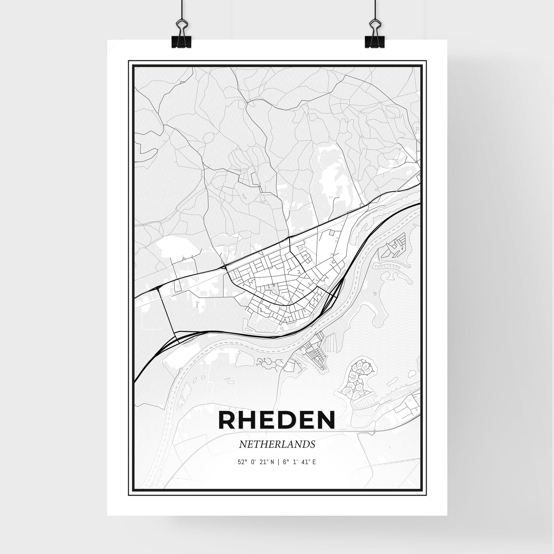  Rheden Netherlands - Premium City Map Poster