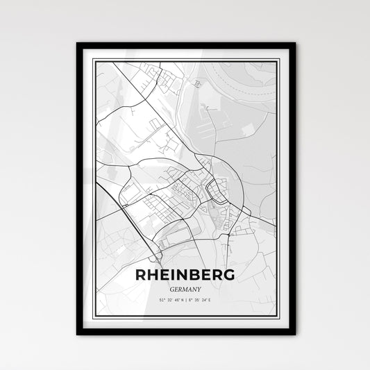 Rheinberg Germany - Scandinavian Style City Map for Modern Home Decor