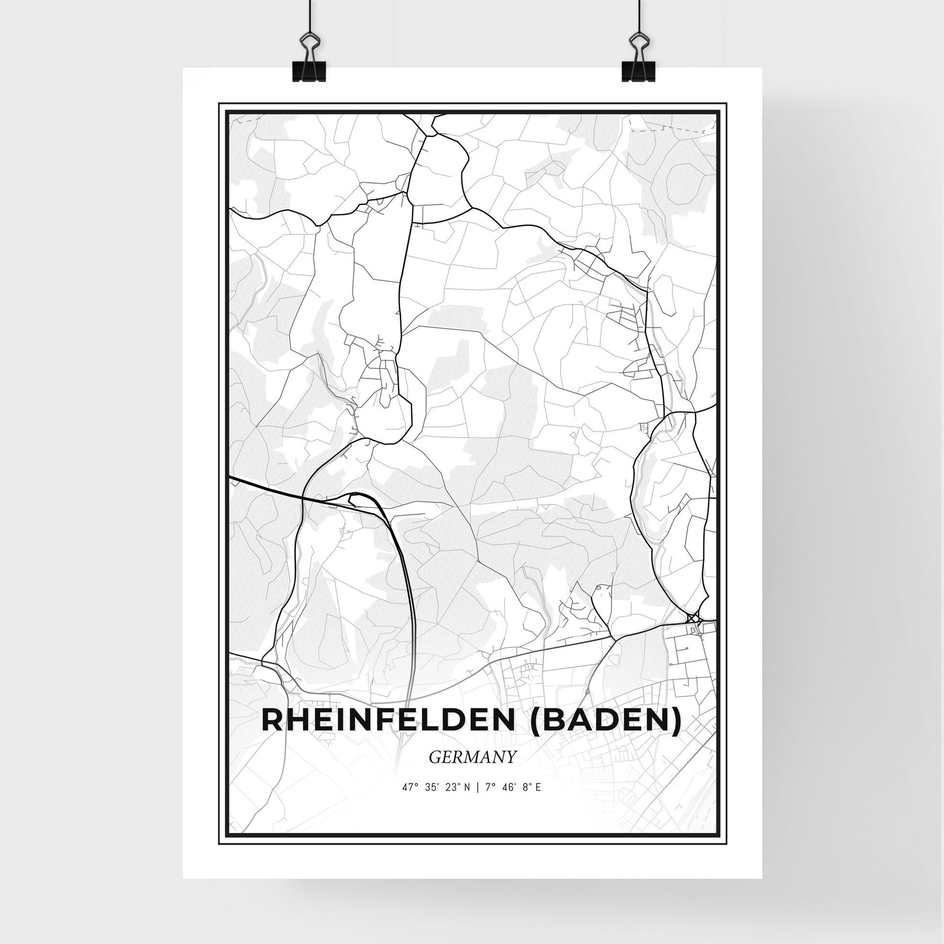 Rheinfelden (Baden) Germany - Premium City Map Poster