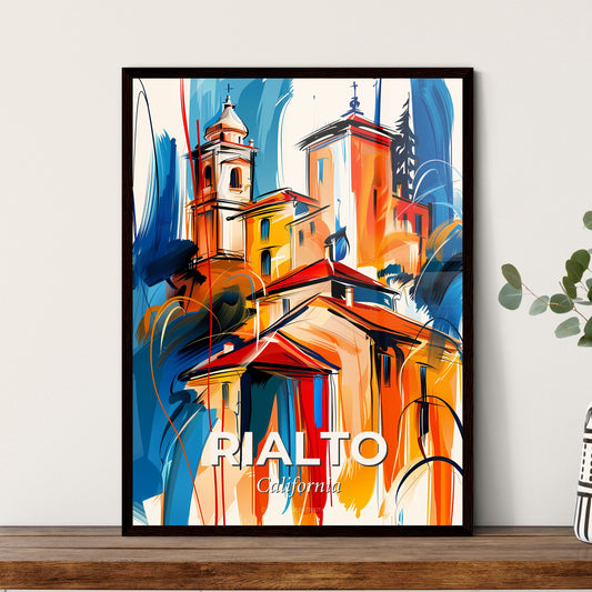 Vibrant Rialto, California - A Painting Of A Building