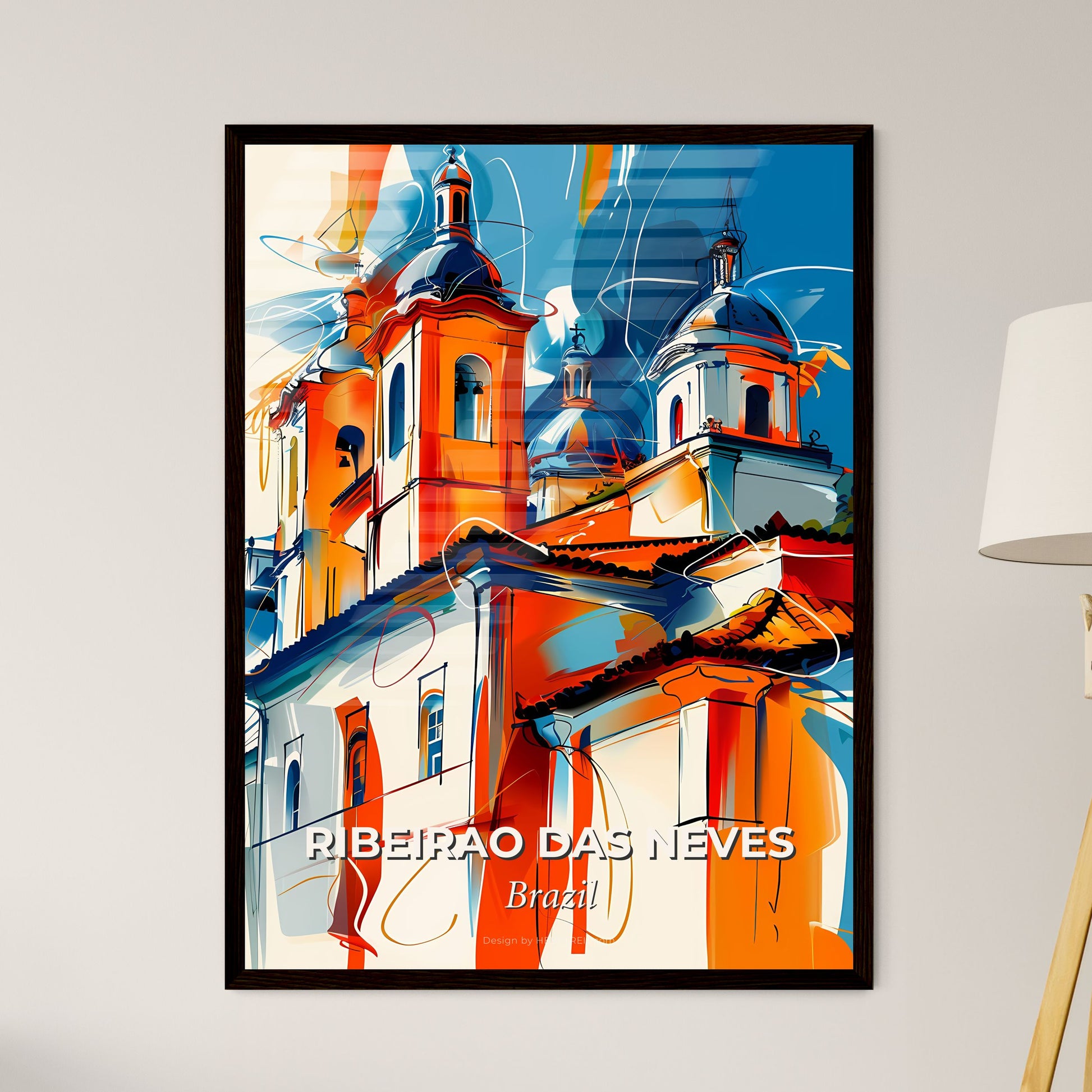 Vibrant Ribeirao Das Neves, Brazil - A Painting Of A Building With Domes