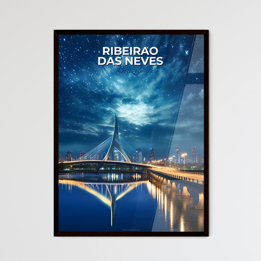 Vibrant Cityscape Painting: Ribeirao das Neves Brazil Skyline Bridge Artwork Urban Art Default Title